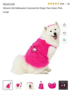 Paw Risian Princess pink dog costume Size large